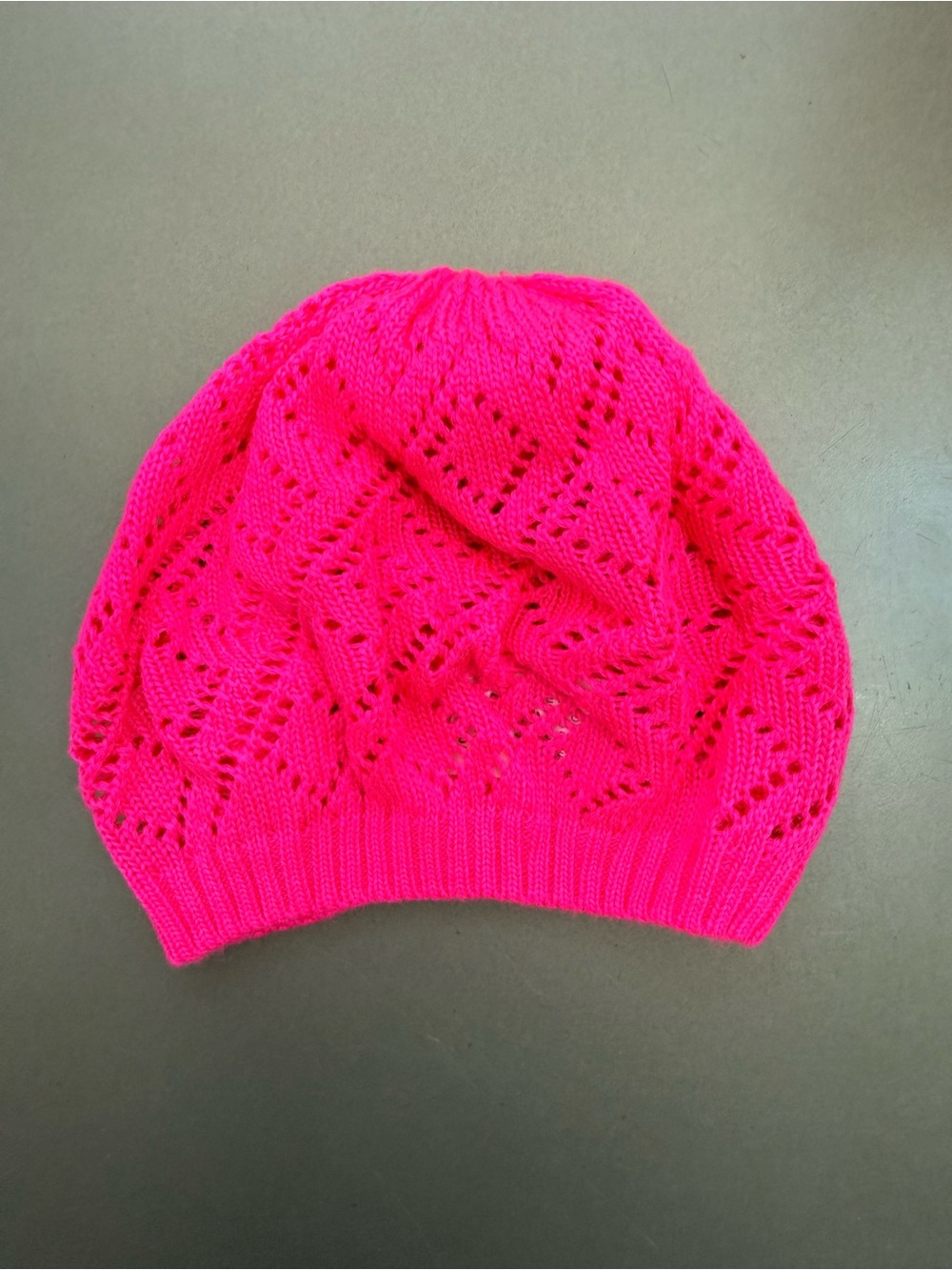 Claire's Hot Pink Knit Slouch Beanie -Size S/M